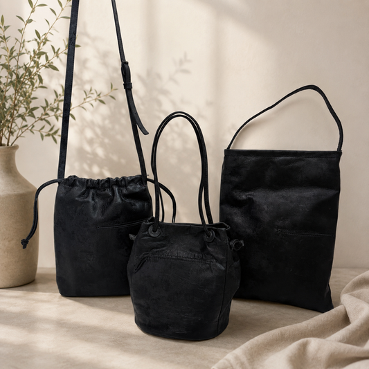 HAKU ベルベットタッチ箔　牛革　斜めがけショルダー