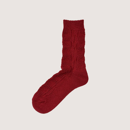 socks リンクス柄/縄編み