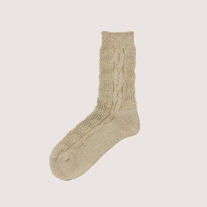 socks リンクス柄/縄編み